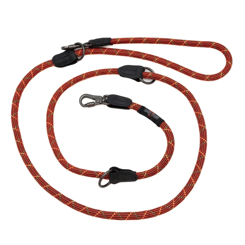 Multi-Function Rope Training Lead with Screw Lock Karabiner - Orange / Red