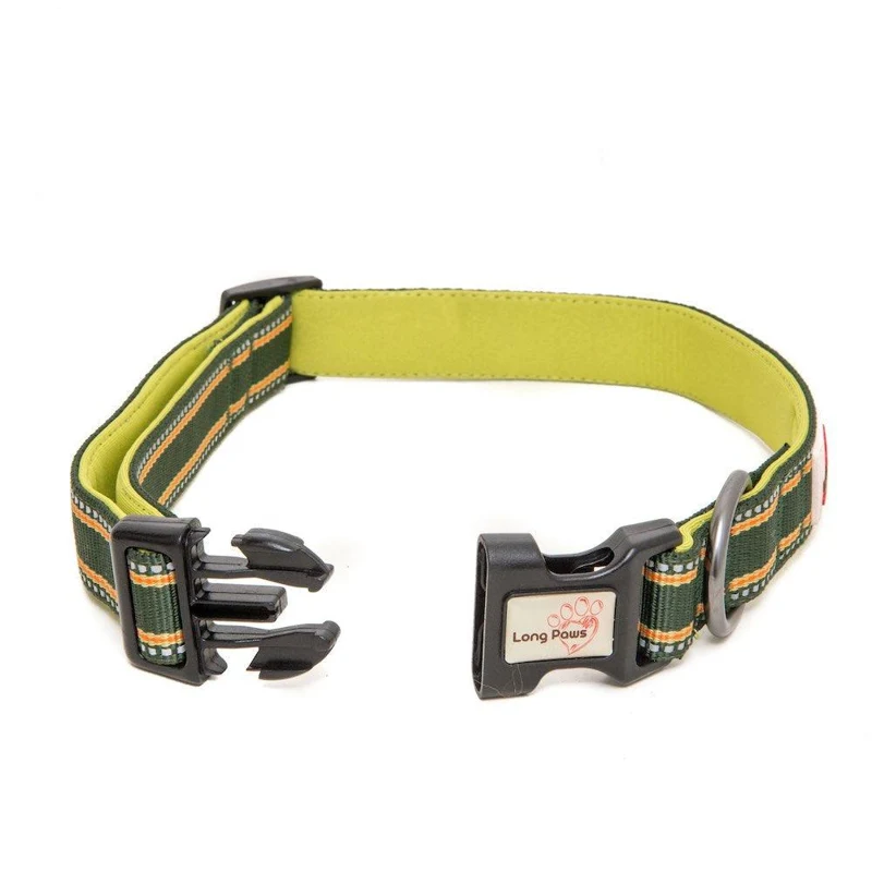 Comfort Reflective Padded Dog Collar | Green